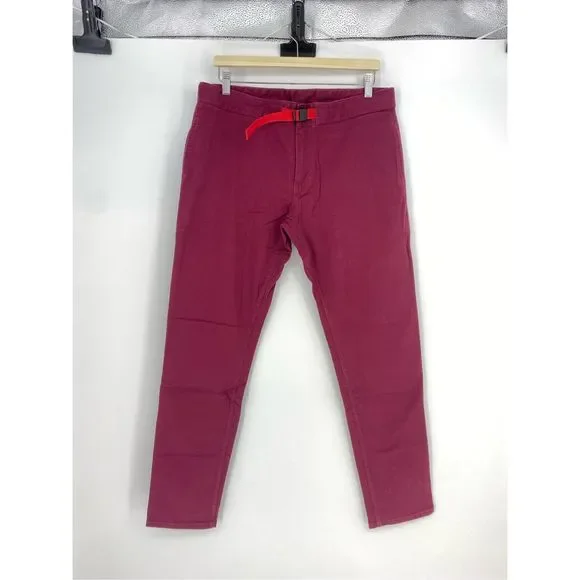Topo Designs Womens Climb Pants Size L Organic Cotton Outdoor Hiking NWT Burgund - Picture 1 of 15